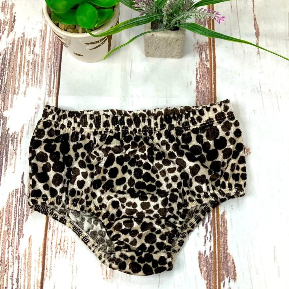 Carter’s Diaper Cover Leopard Print Velour Sz 18M